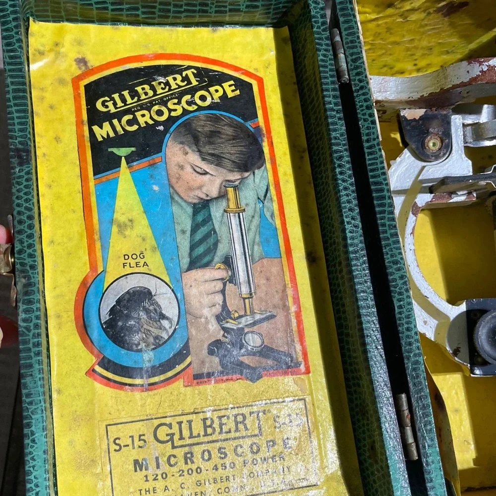 Vintage Gilbert S-15 Microscope 120-200 Power w/ Original Case USA